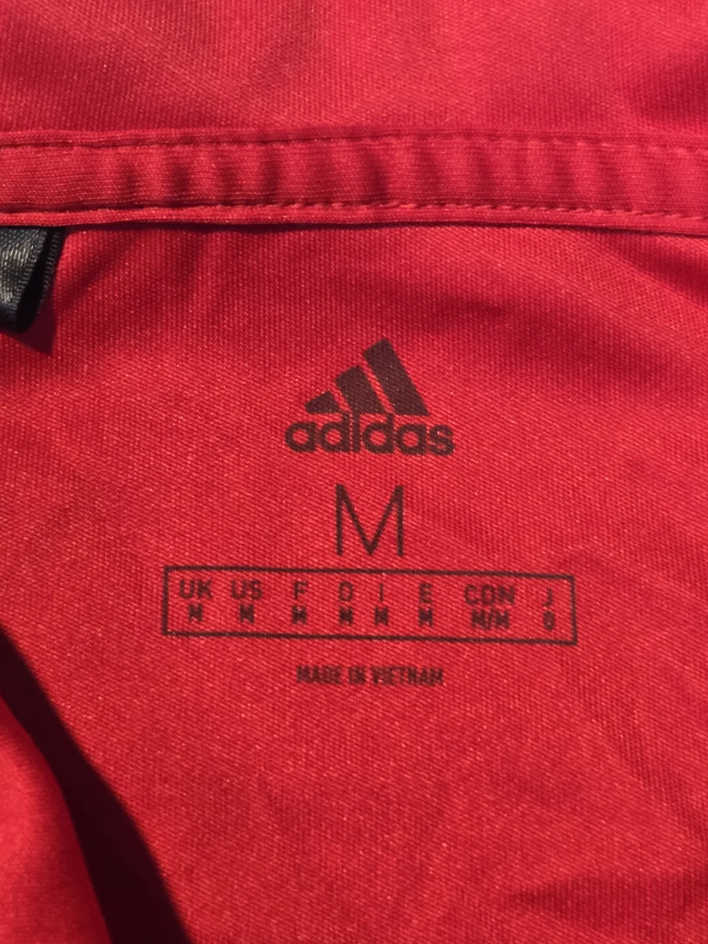 adidas Red NC State Polo with Black Chest Stripes and Logo
